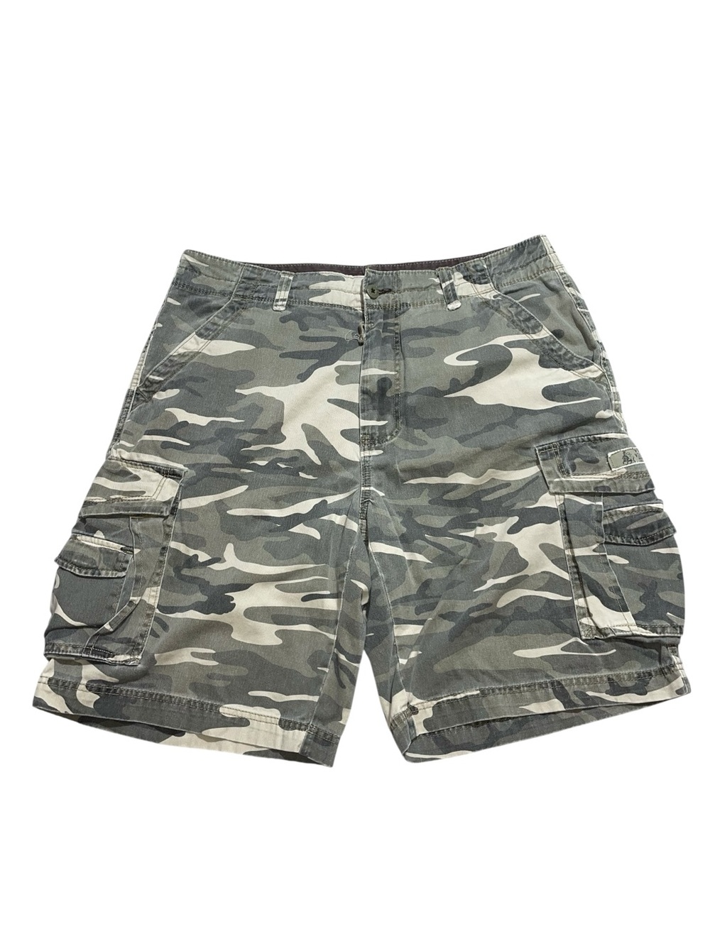 Union Bay Men’s Gray Camo Cargo Short Sz 38 (tag 36) Vtg Y2K